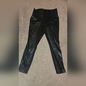 Black Pleather Pants- Stretch Leggings